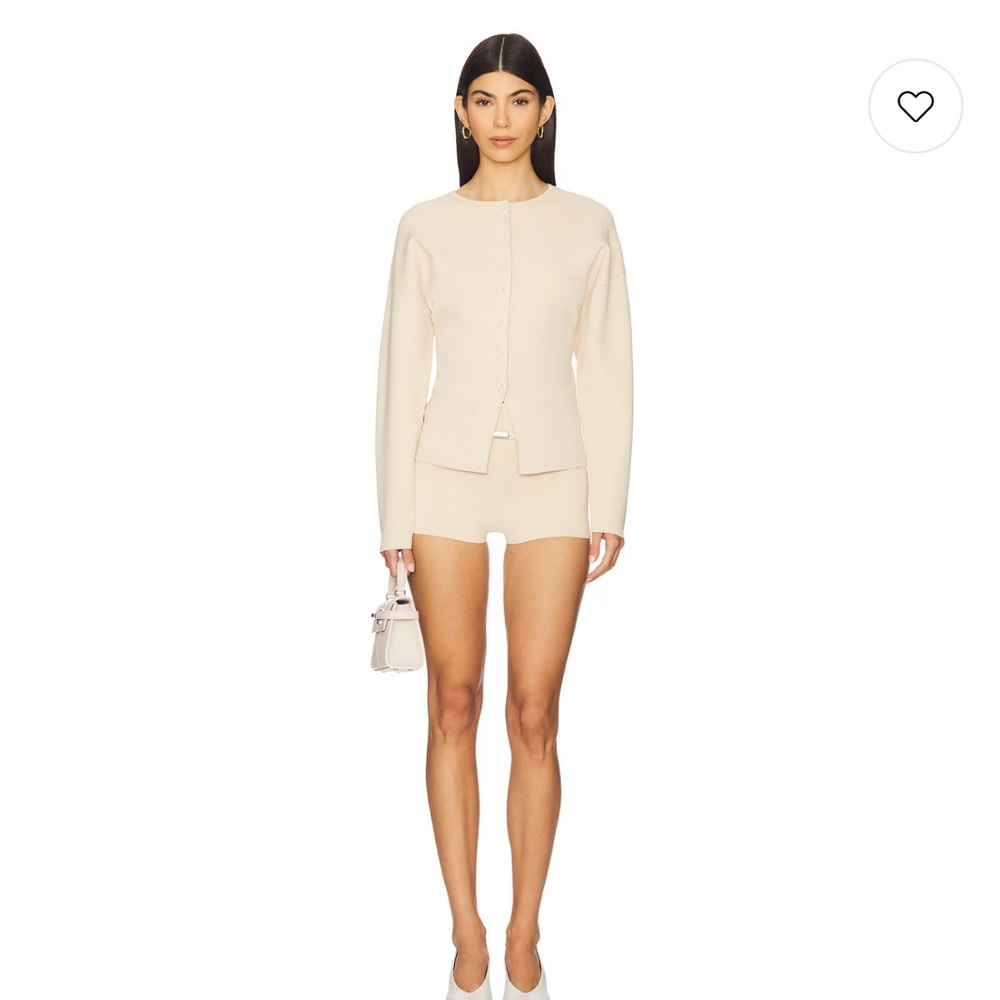 EAVES Button-Up Cardigan and Shorts Set